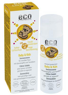 eco cosmetics Baby&Kids Sonnencreme LSF 45 , 50ml - zum Schließen ins Bild klicken